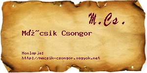 Mácsik Csongor névjegykártya